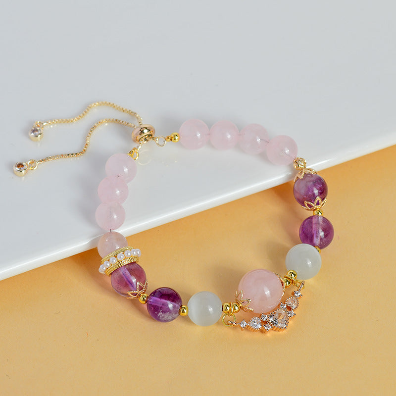 Twelve constellations Cancer crystal bracelet natural rose quartz amethyst aquamarine original new hot-selling bracelet