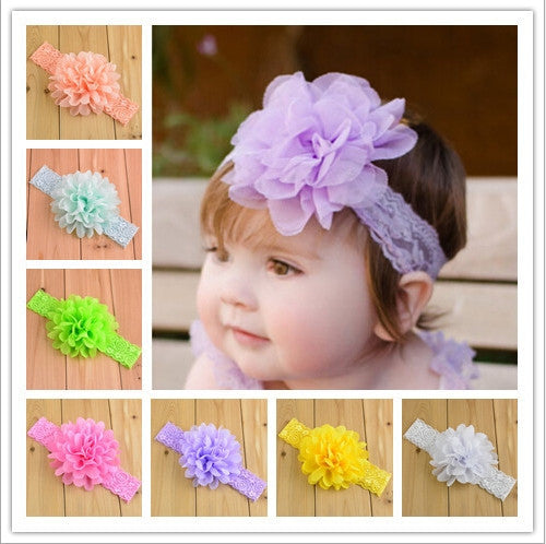 Baby Chiffon Flower Lace Headband BH15001