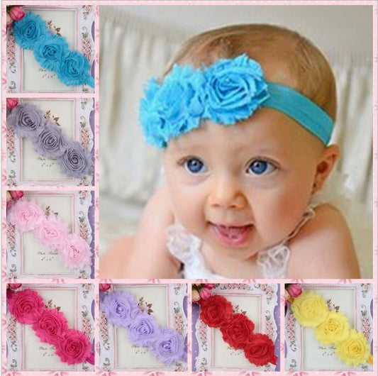 Baby Shabby Rosette Headband BH15004