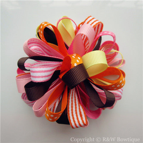 Bright Owl Loopy Hair Bow