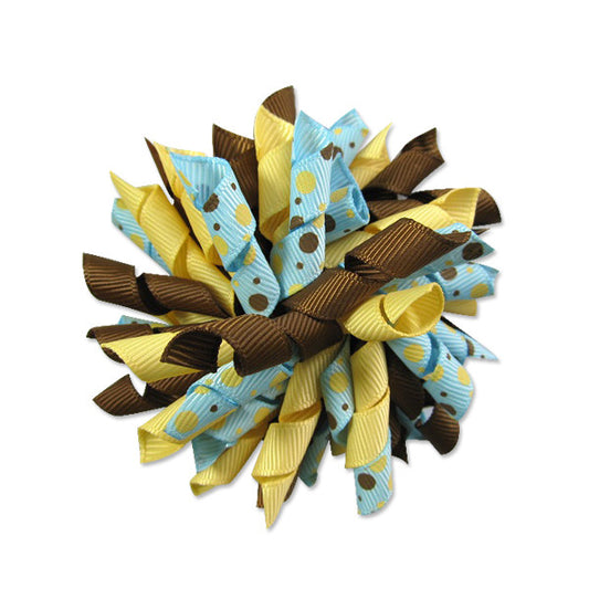 Fall Blue Korker Hair Bow