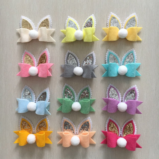 Felt Bunny Ear Hair Clip - Pastel