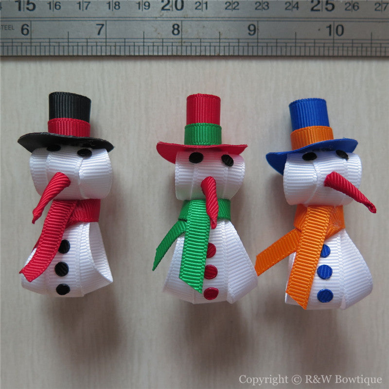 Snowman #D Sculptured Hair Clip