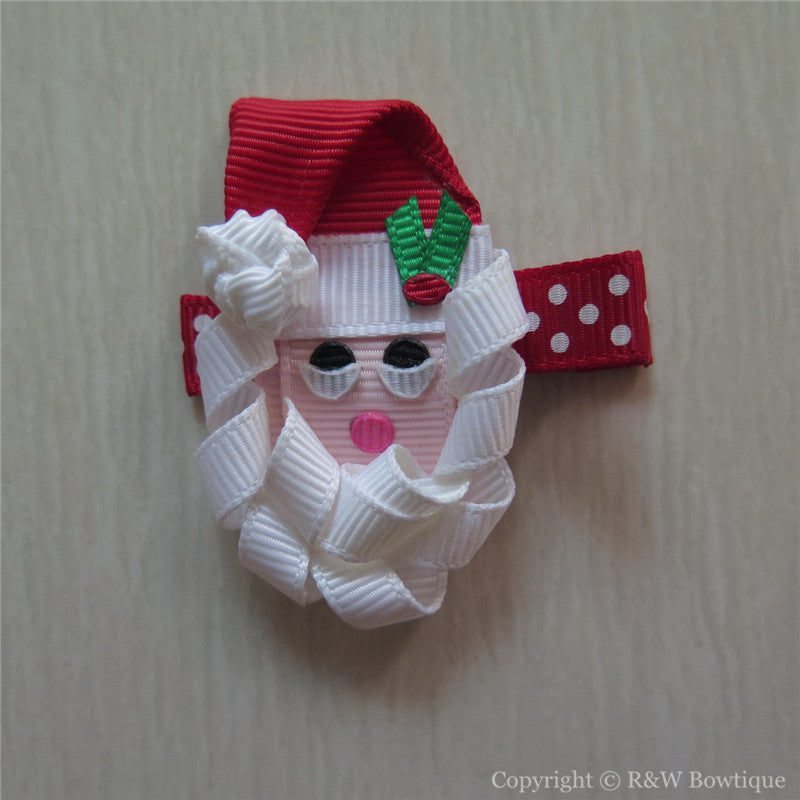 Mr and Mrs Santa Sculptured Hair Clip