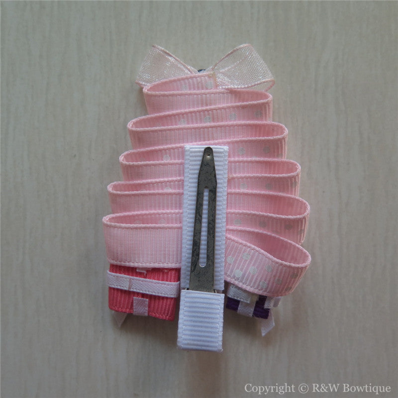 Pink Christmas Tree Sculptured Hair Clip