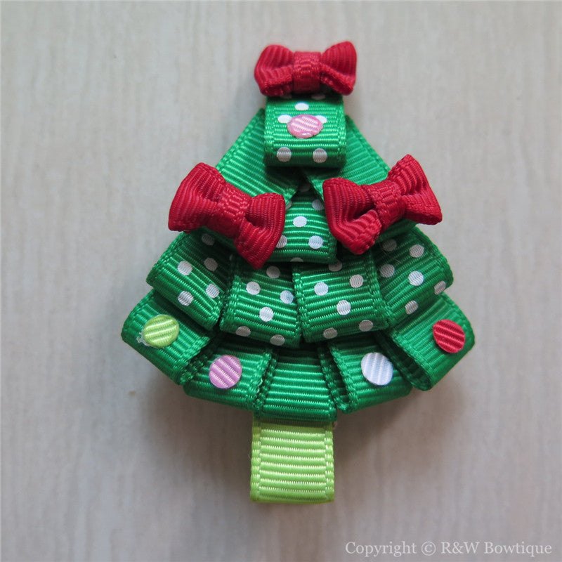 Christmas Tree #A-C Sculptured Hair Clip