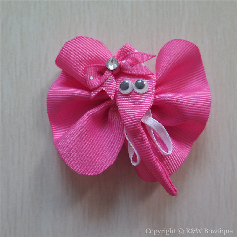 Pink Elephant Sculptured Hair Clip