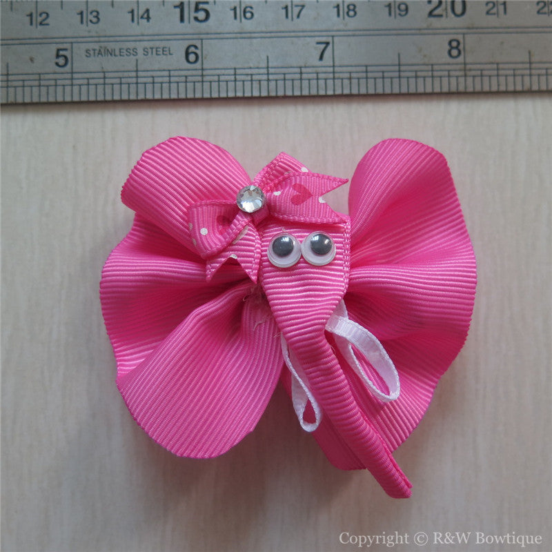 Pink Elephant Sculptured Hair Clip