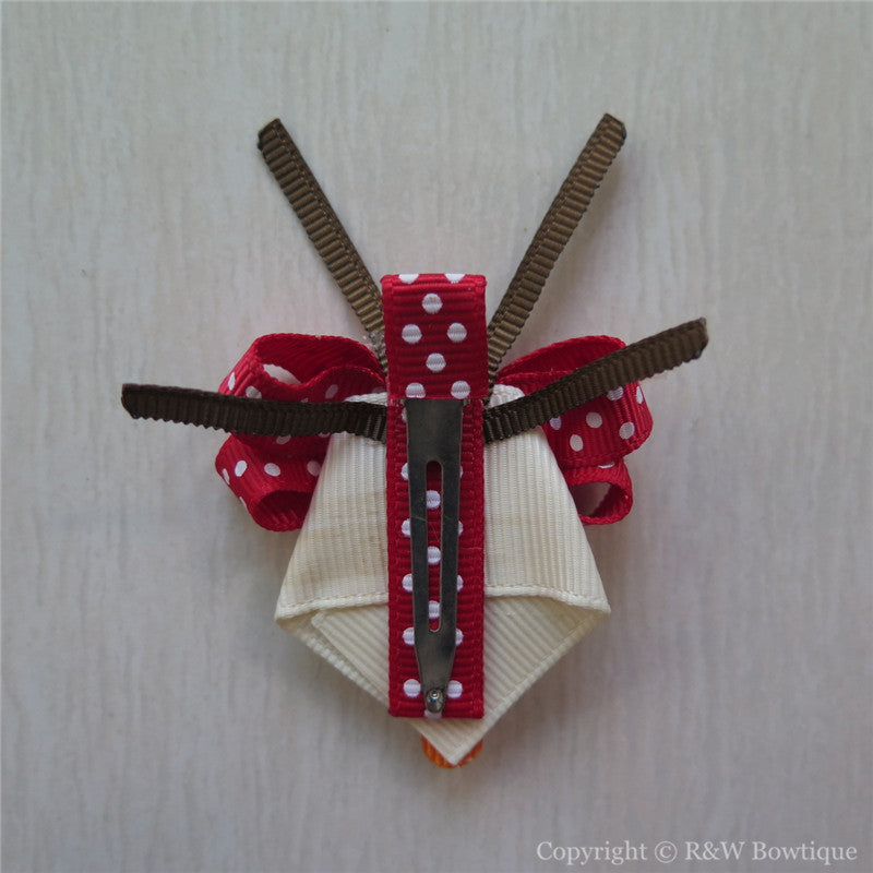 Reindeer Rudolph #C Sculptured Hair Clip