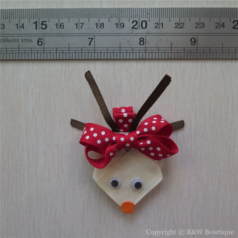 Reindeer Rudolph #C Sculptured Hair Clip