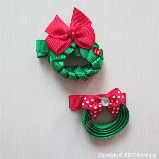 Christmas Wreath Sculptured Hair Clip