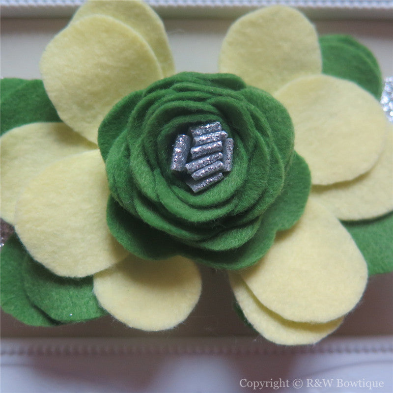 Disney Fairy Tinkerbell Inspired Felt Flower Crown Headband