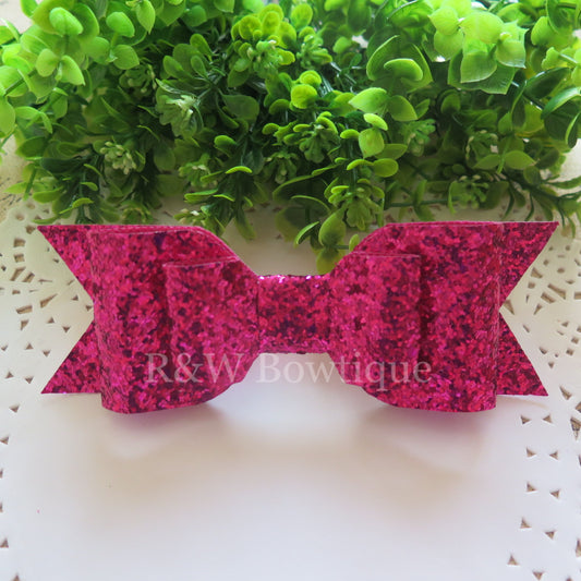 Azalea Glitter Fabric Oversize Hair Bow