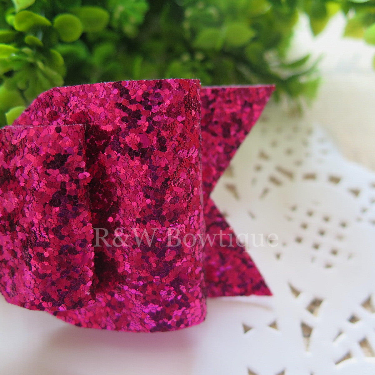 Azalea Glitter Fabric Oversize Hair Bow