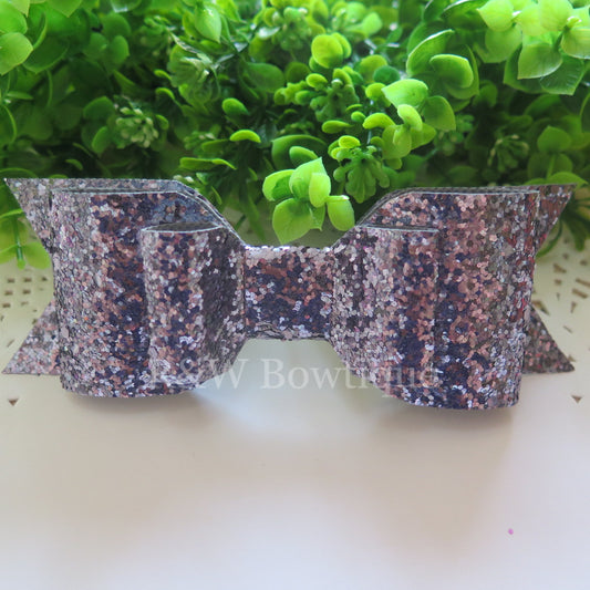 Grey Glitter Fabric Oversize Hair Bow