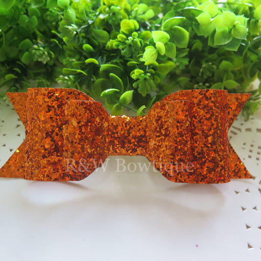 Bronze Glitter Fabric Oversize Hair Bow