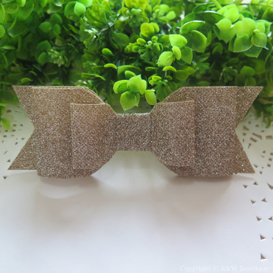 Champagne Shimmery Oversize Hair Bow