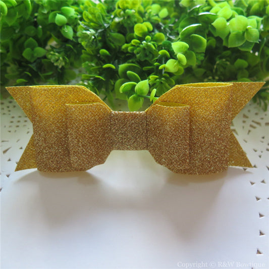 Bright Gold Shimmery Oversize Hair Bow