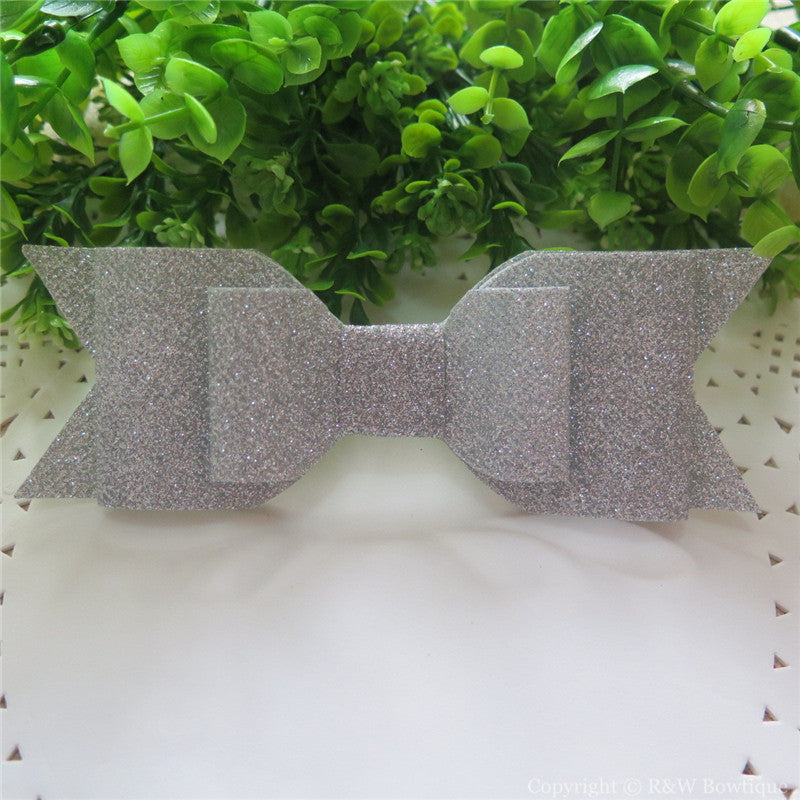 Silver Shimmery Oversize Hair Bow