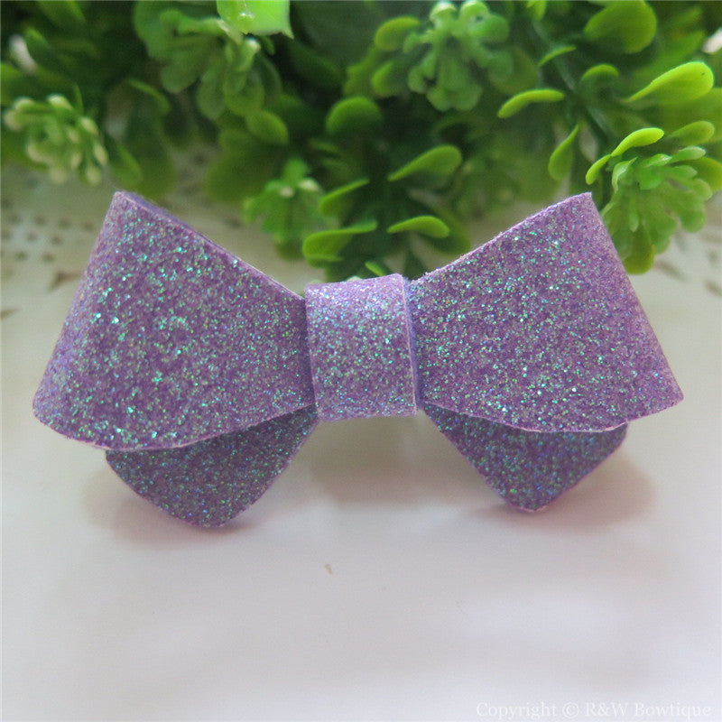 Hyacinth Glitter Felt Mini Hair Bow