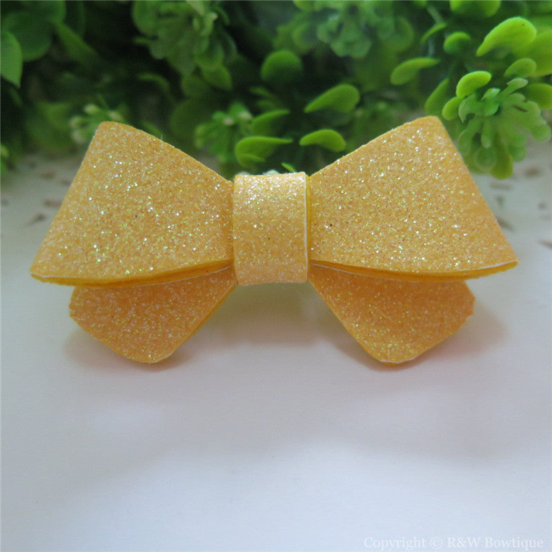 Chamois Glitter Felt Mini Hair Bow