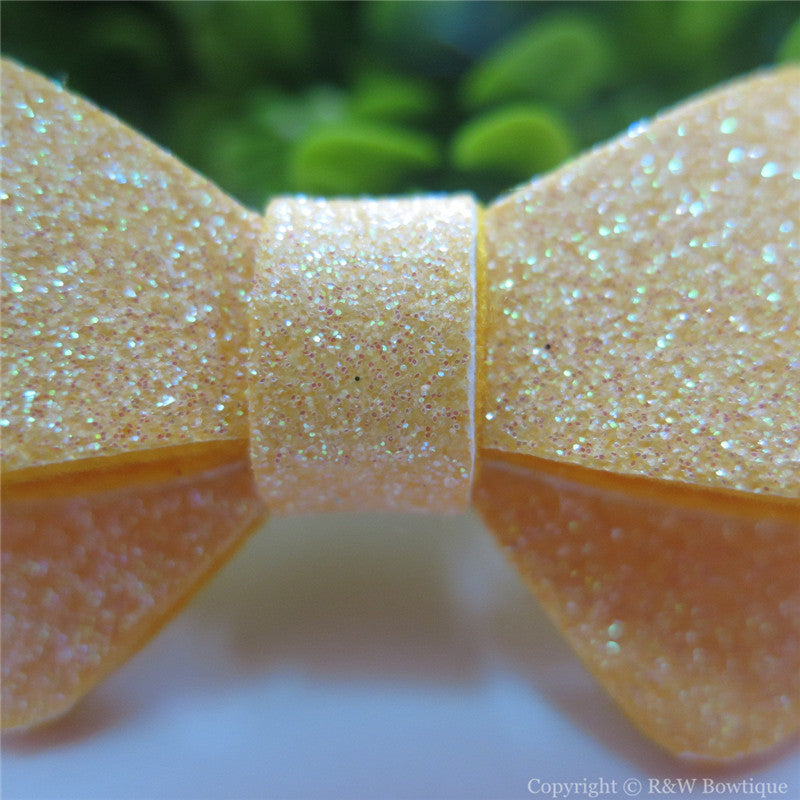 Chamois Glitter Felt Mini Hair Bow