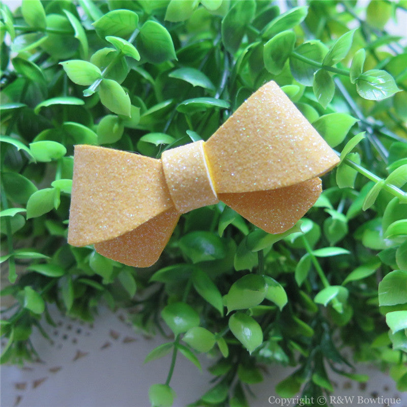 Chamois Glitter Felt Mini Hair Bow