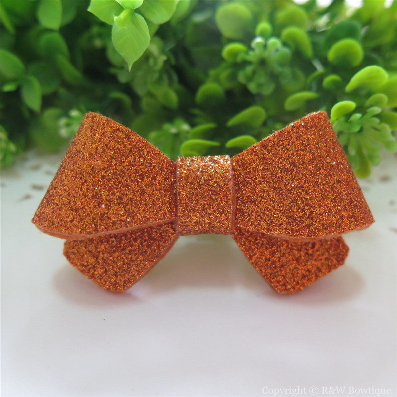 Bronze Glitter Felt Mini Hair Bow