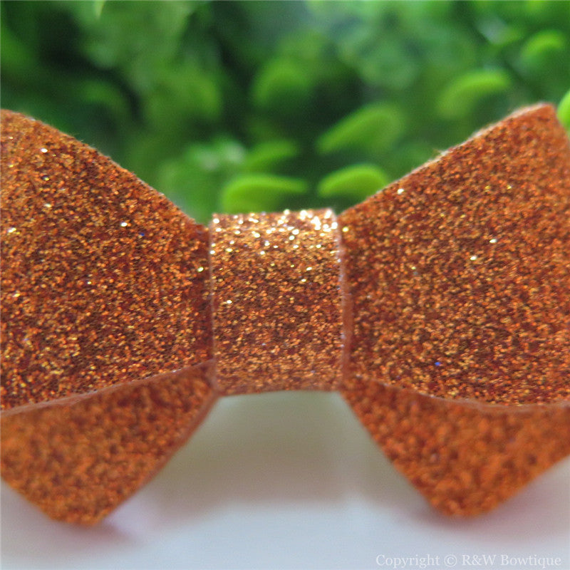 Bronze Glitter Felt Mini Hair Bow