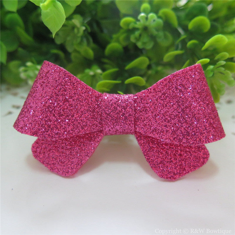 Azalea Thin Glitter Felt Mini Hair Bow