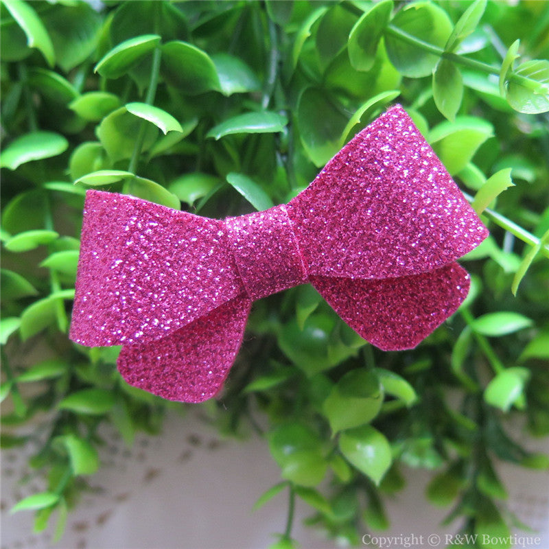 Azalea Thin Glitter Felt Mini Hair Bow