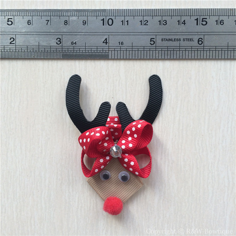 Reindeer Rudolph #E Sculptured Hair Clip