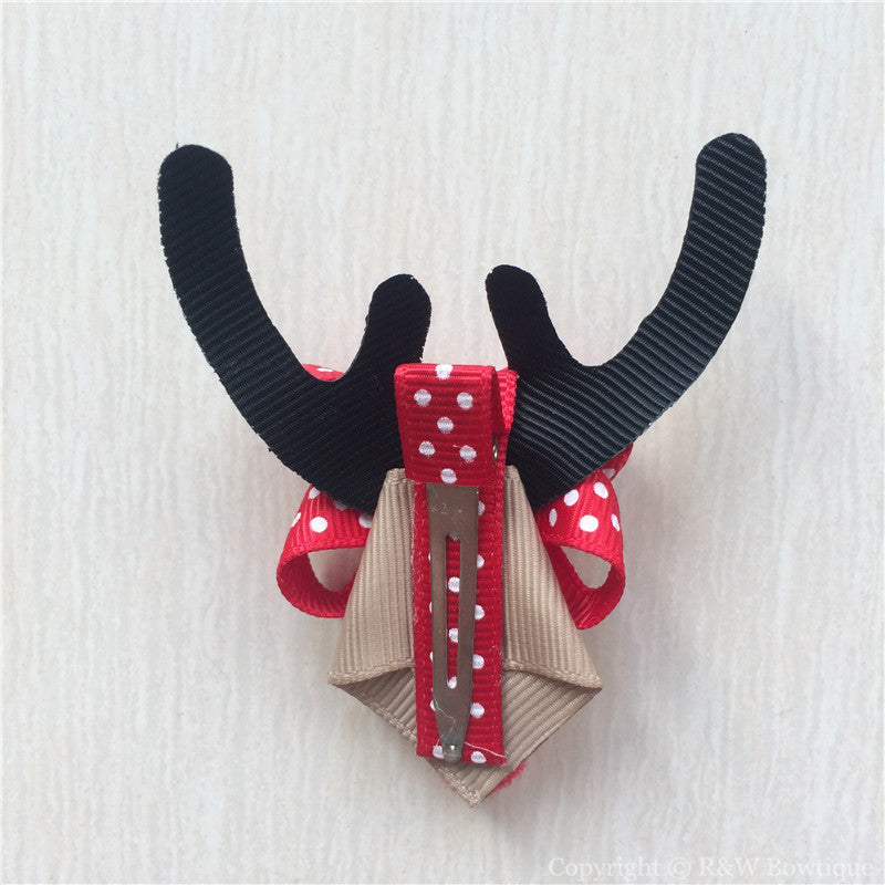 Reindeer Rudolph #E Sculptured Hair Clip