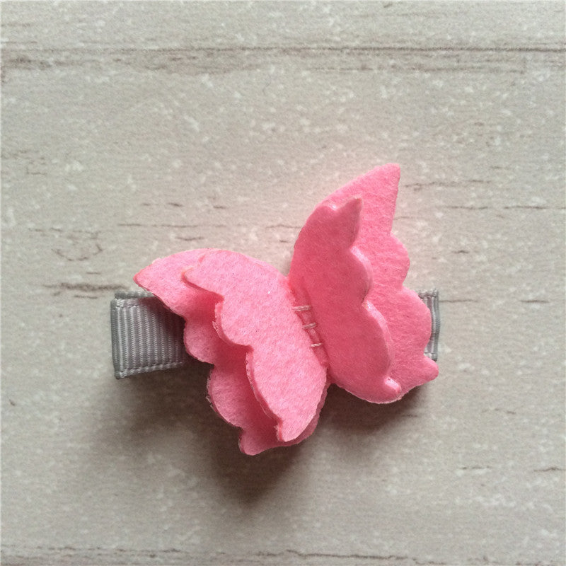 Felt Butterfly Clip Set of 3 - Pink Mix