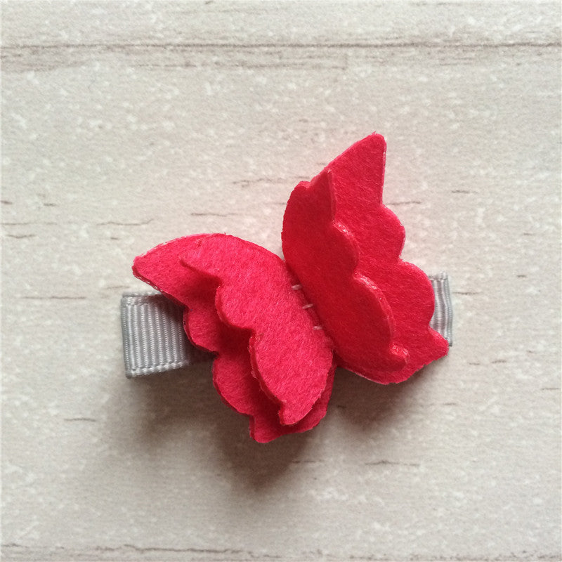 Felt Butterfly Clip Set of 3 - Pink Mix