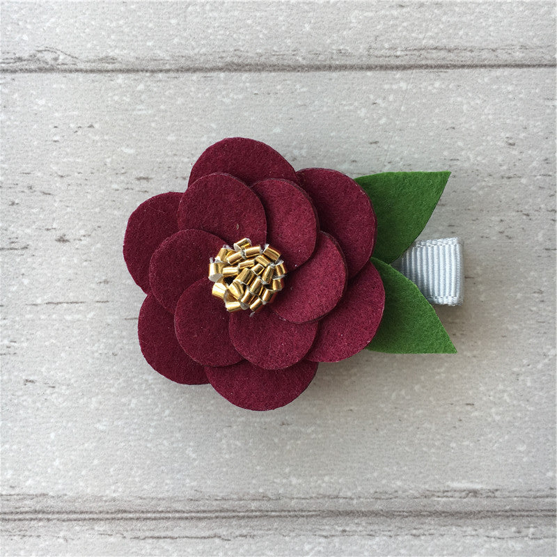 Felt Hibiscus Clip Set of 3 - Neutral Mix