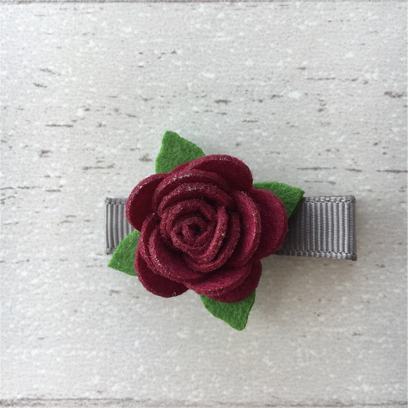 Felt Rose Clip Set of 3 - Neutral Mix