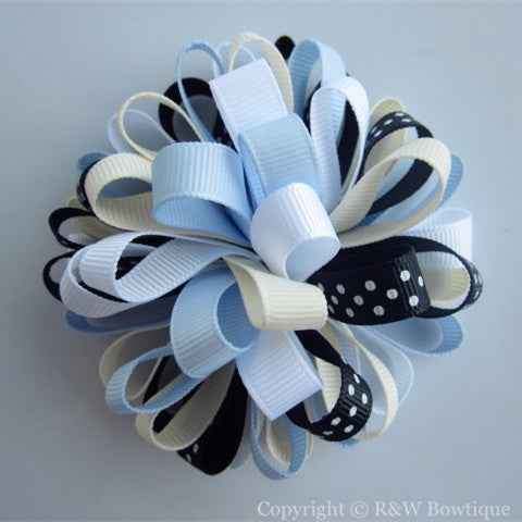 Panda Blossom Loopy Hair Bow