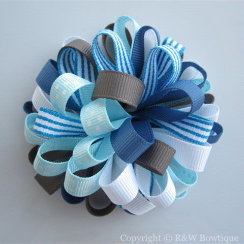 Peacock Petals Loopy Hair Bow