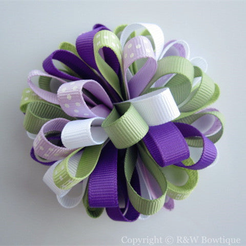 Pretty Pansies Loopy Hair Bow