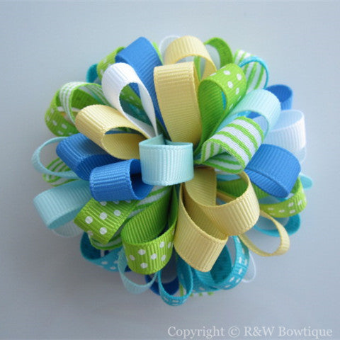 Sea Splash Loopy Hair Bow