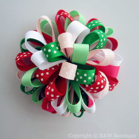 Watermelon Summer Loopy Hair Bow