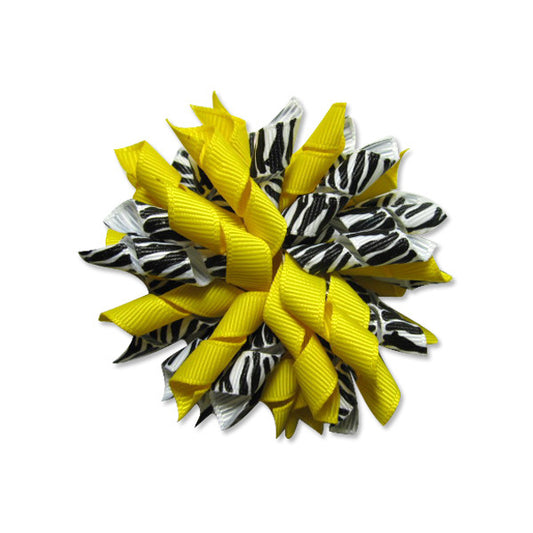 Zebra Daffodil Korker Hair Bow