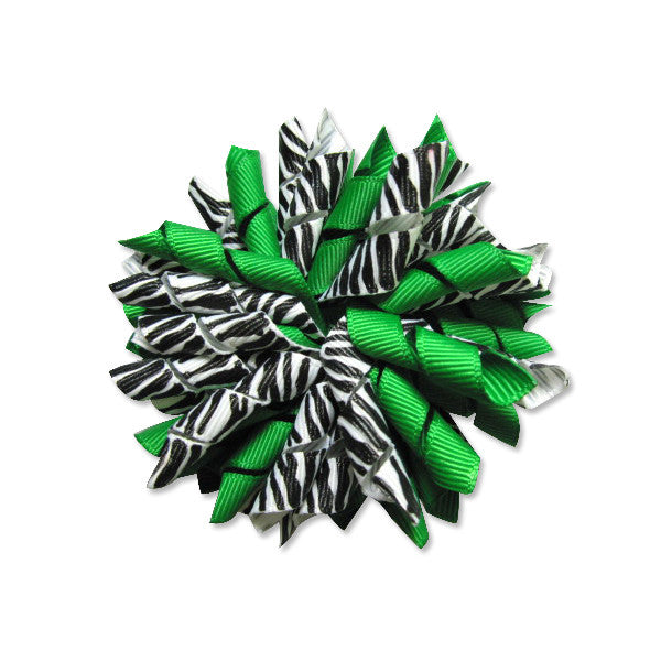 Zebra Emerald Korker Hair Bow