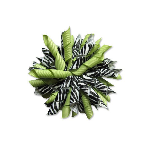 Zebra Lime Juice Korker Hair Bow