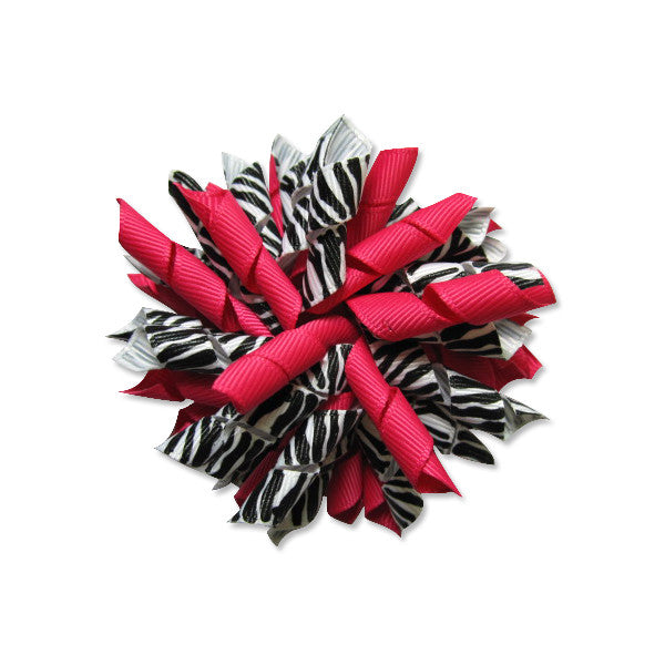 Zebra Shocking Pink Korker Hair Bow